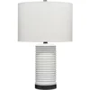 Furrowed 23 Inch 150.00 Watt White Table Lamp Portable Light